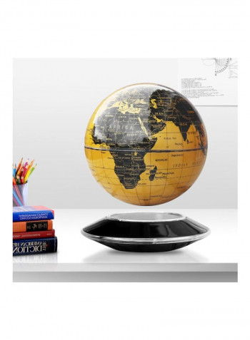 Magnetic Levitation Floating Globe With LED Circular Base - UK Plug Yellow/Black
