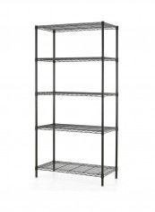 5 Tier Storage Rack Black 90x35x170cm