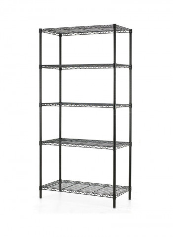 5 Tier Storage Rack Black 90x35x170cm
