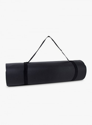 Black Extra Thick High Density Exercise/Yoga Mat 24X68X0.4inch
