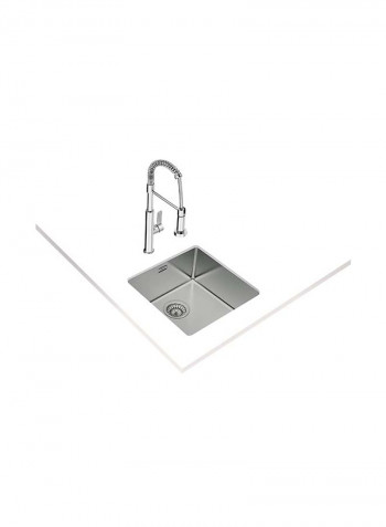 Be Linea Rs15 40.40 Undermount Stainless Steel Sink With One Bowl Silver 440x440x200mmmm