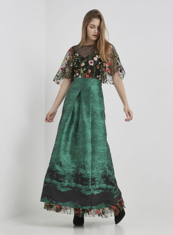 Classy Maxi Skirt Green/Black