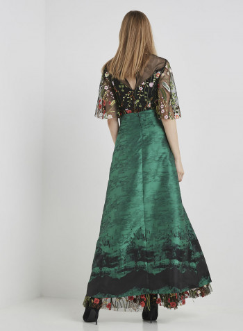 Classy Maxi Skirt Green/Black