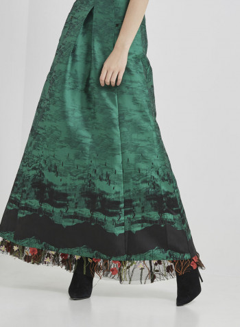 Classy Maxi Skirt Green/Black