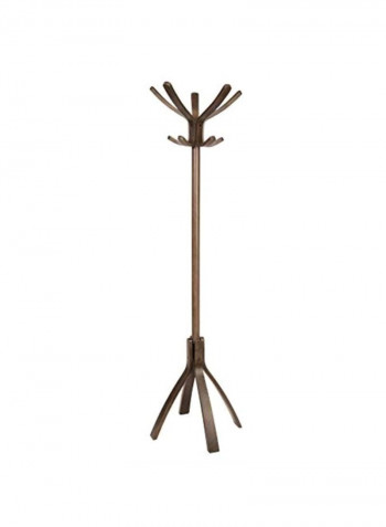 Wooden Cafe Coat Stand Espresso Brown 21.6x21.6x71.7inch