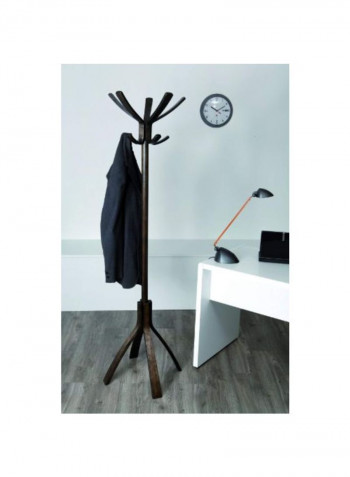 Wooden Cafe Coat Stand Espresso Brown 21.6x21.6x71.7inch