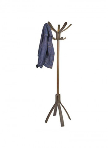 Wooden Cafe Coat Stand Espresso Brown 21.6x21.6x71.7inch