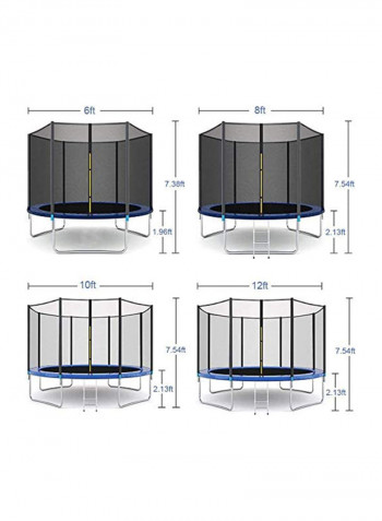Outdoor Trampoline With Safety Enclosure 8feet