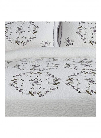 Cotton Filled Bedspread White/Black 102x118inch
