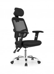 Household Breathable Mesh, Office, Lounge Rotating Chair with Bird-Shaped Handrail Black