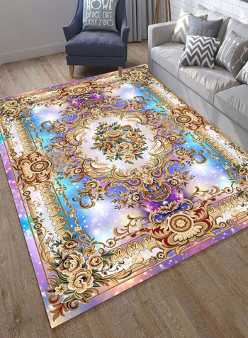Floral Print Anti-Skidding Mat Multicolour 140x200centimeter