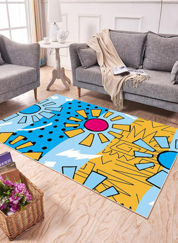 Simple Print Anti-Skidding Mat Multicolour 140x200centimeter