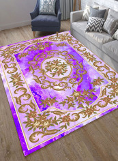 Vintage Floral Print Anti-Skidding Mat Multicolour 140x200centimeter