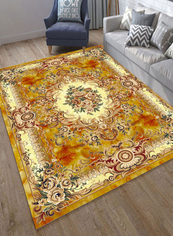 Classic Floral Pattern Anti-Slip Mat Multicolour 140x200centimeter