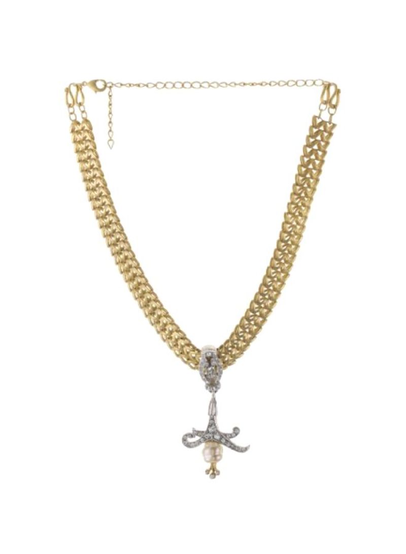 Gold Plated Swarovski Crystal Studded Choker Necklace