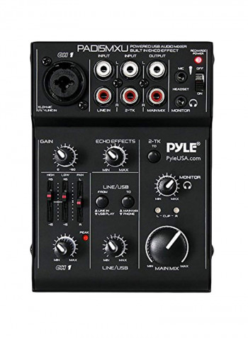 USB Audio Mixer DJ Controller PAD15MXU Black