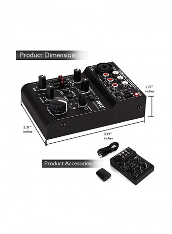 USB Audio Mixer DJ Controller PAD15MXU Black