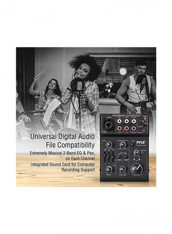 USB Audio Mixer DJ Controller PAD15MXU Black