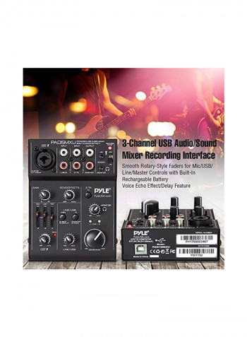USB Audio Mixer DJ Controller PAD15MXU Black