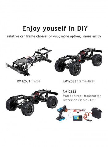 Replacement Metal Wheelbase Chassis Frame With Tires For 1/12 RC Crawler Car