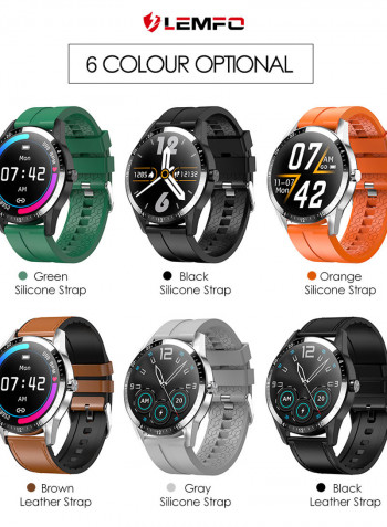 1.3" G20 BT 4.0 HD Screen Multi-Sports Mode Smartwatch Black Leather Strap