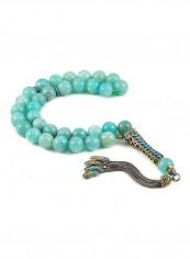 Amazonite Prayer Beads with Sterling Silver Components