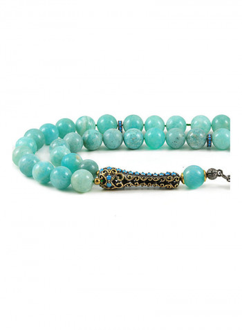 Amazonite Prayer Beads with Sterling Silver Components