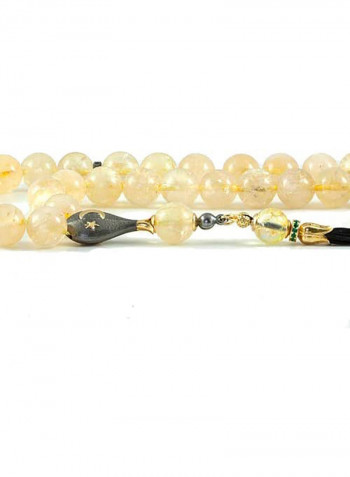 Citrine Prayer Beads with Sterling Silver Components