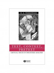 Text, Context, Pretext : Critical Issues In Discourse Analysis Hardcover
