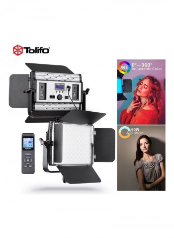 LED Dimmable Photography Light with Remote Control Black/White