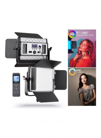LED Dimmable Photography Light with Remote Control Black/White