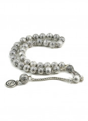Oxidized Silver Prayer Beads