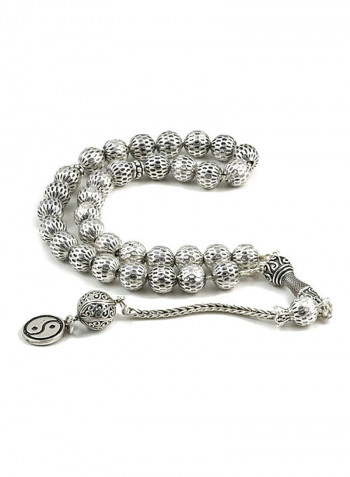 Oxidized Silver Prayer Beads