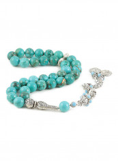Turquoise Prayer Beads with Sterling Silver components