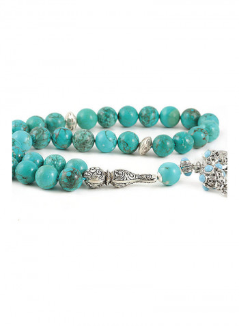 Turquoise Prayer Beads with Sterling Silver components