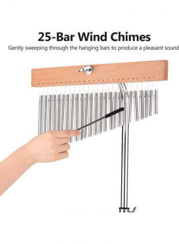 25-Bells Wind Chimes With Adjustable Mounting Stand And Stick