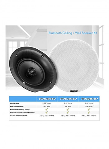 Bluetooth Ceiling/Wall Speaker Kit 5.25inch White/Black