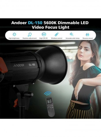Focus Light  Daylight Dimmable Bowens Mount With Remote Control 39.2x24x13.5cm Black/White