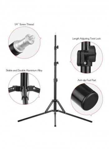 LED Photography Light With Light Stand Black/White/Grey