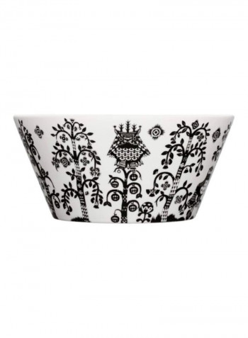 Printed Serving Bowl White/Black 9.8x9.8x4.5inch