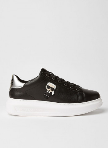 3D Girl Detailed Iconic Low Top Sneaker Black