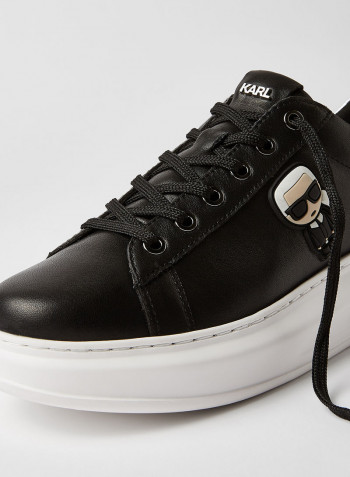 3D Girl Detailed Iconic Low Top Sneaker أسود