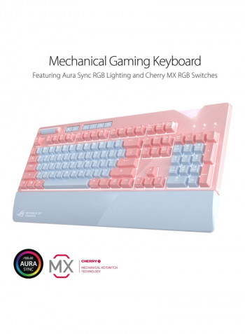 Rog Strix Flare Limited Edition Mechanical Gaming Keyboard With Switches,  Customizable Badge, Usb Pass Through And Media Controls