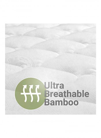Bamboo Mattress Pad With Fitted Skirt White King
