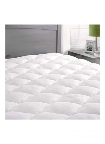 Bamboo Mattress Pad With Fitted Skirt White King