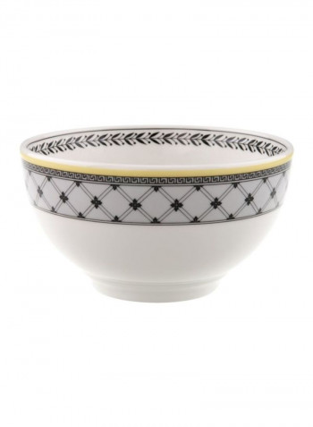 4-Piece Audun Ferme Bowl White/Black/Yellow 3L