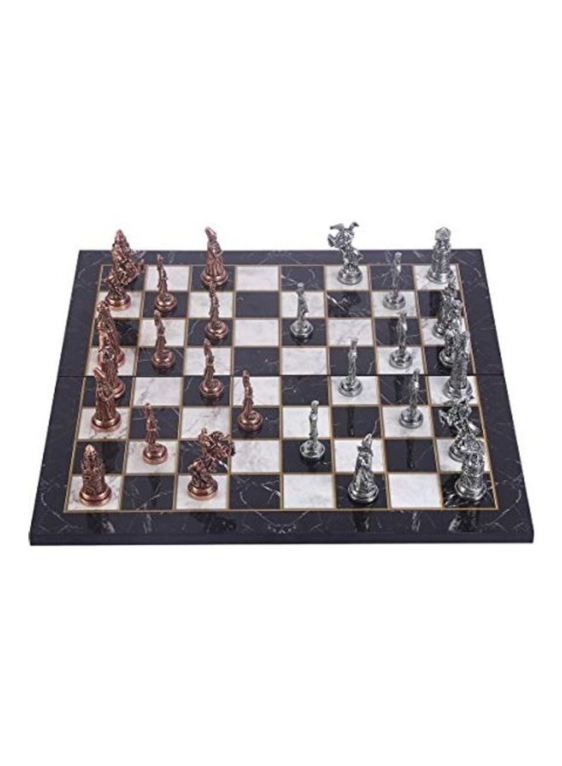 Oversized Metal Antique Ottoman and Byzantine Chess Set