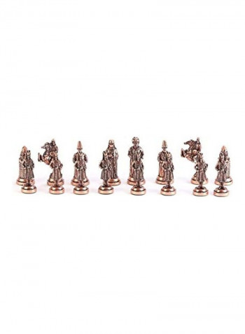 Oversized Metal Antique Ottoman and Byzantine Chess Set