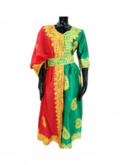 Al Darzy Bahraini Traditional Jalabiya Green/Red/Gold