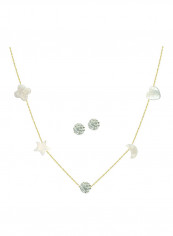 18 Karat Gold Mother Of Pearl Jewellery Set